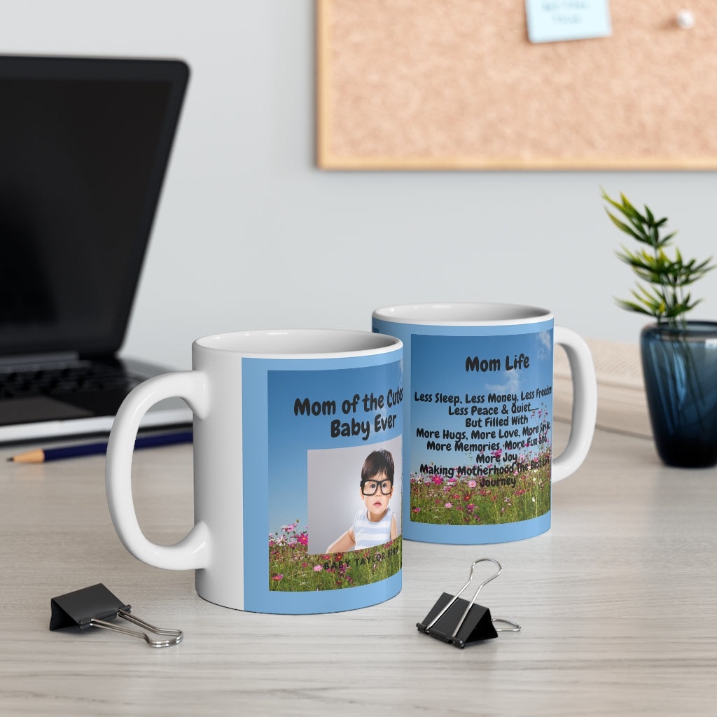 GreenLiving4Life Personalized Blue Mom Life Mug 11oz - GreenLiving4Life