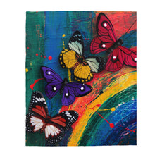 Load image into Gallery viewer, GreenLiving4Life Butterfly Collection - &quot;Butterfly Abstract&quot; Rainbow Velveteen Plush Blanket - GreenLiving4Life