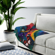 Load image into Gallery viewer, GreenLiving4Life Butterfly Collection - &quot;Butterfly Abstract&quot; Rainbow Velveteen Plush Blanket - GreenLiving4Life