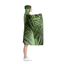 Load image into Gallery viewer, GreenLiving4Life &quot;Green Tropical Leaves&quot; Hooded Blanket - GreenLiving4Life