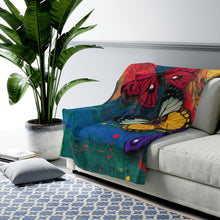 Load image into Gallery viewer, GreenLiving4Life Butterfly Collection - &quot;Butterfly Abstract&quot; Rainbow Velveteen Plush Blanket - GreenLiving4Life