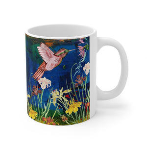 GreenLiving4Life Hummingbird Collection - "Pink Hummingbird In Flight" Mug 11oz - GreenLiving4Life