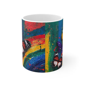 GreenLiving4Life Butterfly Collection - "Red Butterfly Abstract" Mug 11oz - GreenLiving4Life